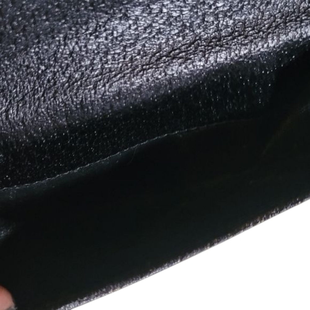 Gucci Black Wallet COMPACT Monogram Metal Bar French Flap Wallet Black AUTHENTIC - Picture 8 of 13